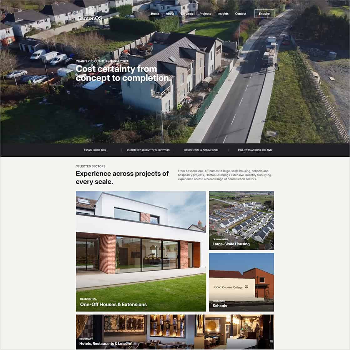 New Website Launched for Hanton QS in Wexford